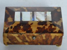 19TH CENTURY VICTORIAN TORTOISE SHELL TRINKET POT