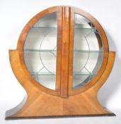 SUPERLATIVE - VINTAGE ART DECO WALNUT DISPLAY CABINET