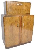 1930's ART DECO WALNUT VENEERED COCKTAIL DRINKS CABINET