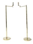 PAIR OF RETRO ITALIAN BRASS SWING ARM STANDARD LAMPS