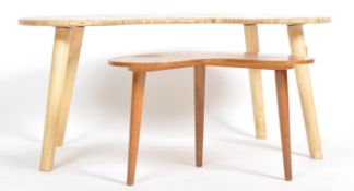 PAIR OF RETRO KIDNEY SHAPED LOW TABLE
