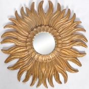 MID CENTURY ART DECO INFLUENCED GILTWOOD SUNBURST MIRROR