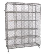 MID CENTURY GALVANISED WIRE CAGE PIGEON HOLE RACK