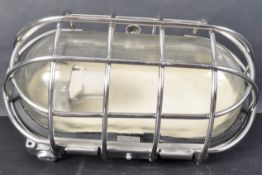 LARGE MARITIME / NAUTICAL CHROME BULKHEAD OVAL LIGHT