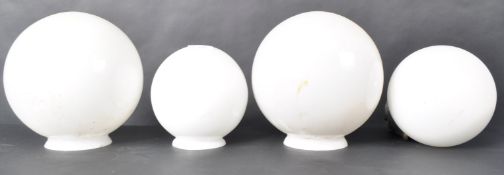 SET OF FOUR ART DECO ERA MILK GLASS LAMP SHADES
