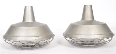 MATCHING PAIR OF CONTEMPORARY INDUSTRIAL STYLE LIGHT SHADES