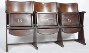 MICHAEL THONET - ART DECO OAK THREE SEATER THEATER ROW