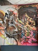 INKIE (B.1969) / BARRAS (B.1973) - LARGE TWO PIECE SPRAY PAINT