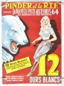 VINTAGE FRENCH PINDER O.R.T.F. CIRCUS ADVERTISING POSTER
