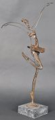 CONTEMPORARY BRONZE WORKED SCULPTURAL BALLERINA