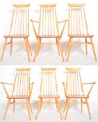 ERCOL - GOLDSMITH WINDSOR SET OF SIX HIGH BACK DINING CHAIRS