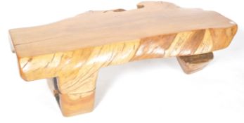 20TH CENTURY NATURALISTIC LIVING EDGE COFFEE TABLE