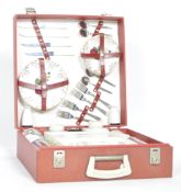 BREXTON - VINTAGE MID CENTURY PICNIC HAMPER SET IN CASE