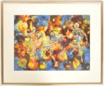 MAIA BRANDT - 'TRIO' - WATERCOLOUR ON PAPER ABSTRACT PAINTING