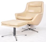 1960's RETRO VINYL EGG CHAIR AND STOOL