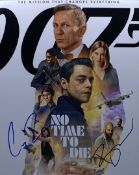 JAMES BOND 007 - NO TIME TO DIE - DUAL AUTOGRAPHED - AFTAL