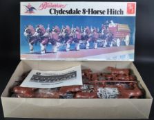 VINTAGE AMT 1/20 SCALE PLASTIC MODEL KIT - BUDWEISER CLYDESDALE 8 HORSE HITCH