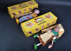TWO VINTAGE HAND PAINTED PELHAM PUPPETS