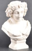 19TH CENTURY PARIAN WARE BUST OF A WOMAN