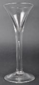 18TH CENTURY PLAIN STEM AIR TEAR WINE DRINKING GLASS