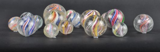 COLLECTION OF 19TH CENTURY VICTORIAN GLASS MARBLES