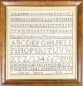 19TH CENTURY VICTORIAN WHITE COTTON SAMPLER