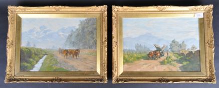 PAIR OF SOUTH AFRICAN OIL ON CANVAS LANDSCAPES