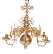 EARLY 20TH CENTURY BRONZE CHANDELIER
