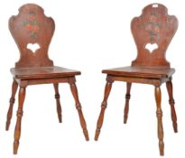 MATCHING PAIR OF 19TH CENTURY HAND PAINTED CHAIRS