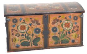 SCANDINAVIAN PAINTED MARRIAGE CHEST TRUNK