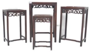 19TH CENTURY CHINESE HARDWOOD QUARTETTO NEST OF TABLES