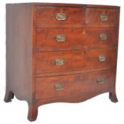 EARLY 19TH CENTURY GEORGE III MAHOGANY BOW FRONT CHEST