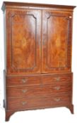 18TH CENTURY MAHOGANY & SATINWOOD LINEN PRESS