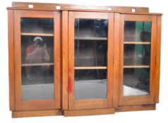 19TH CENTURY ARTS & CRAFTS OAK BREAKFRONT BOOKCASE
