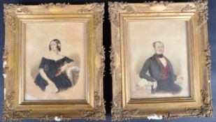 PAIR OF 19TH CENTURY WATERCOLOUR PORTRAITS