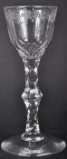 LATE 18TH CENTURY GEORGE III FACET CUT STEM WINE GLASS