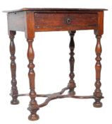 17TH CENTURY WILLIAM & MARY OAK LOWBOY SIDE TABLE