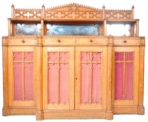CARVED OAK GOTHIC SIDEBOARD IN THE MANNER OF EW PUGIN