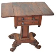 WILLIAM IV ROSEWOOD PEDESTAL WORK TABLE