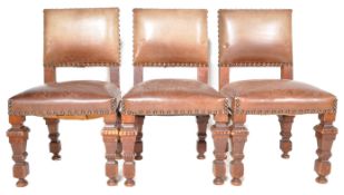 MATCHING SET OF SIX 19TH CENTURY VICTORIAN LIBRARY CHAIRS
