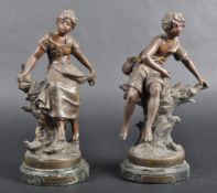 AFTER MOREAU - PAIR OF 19TH CENTURY VICTORIAN SPELTER FIGURES