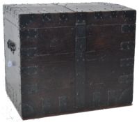 19TH CENTURY VICTORIAN OAK & IRON SILVER CHEST