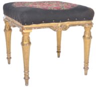 EARLY 20TH CENTURY CARVED GILTWOOD STOOL