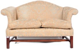 CHIPPENDALE REVIVAL TWO SEATER SOFA IN SILK DAMASK
