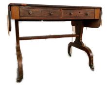 REGENCY ROSEWOOD TWIN DRAWER SOFA TABLE