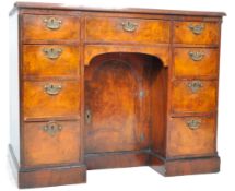 GEORGE II MANNER BURL WALNUT KNEEHOLE DESK