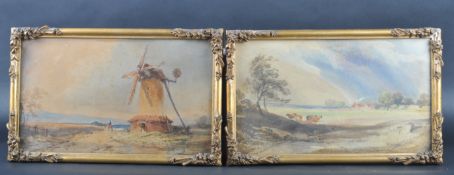 PAIR OF EDWARDIAN LANDSCAPE SCENE PAINTINGS