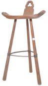20TH CENTURY ARTS & CRAFTS SPANISH OAK STOOL