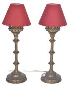 PAIR OF 19TH CENTURY GOTHIC STYLE TABLE LAMP LIGHT