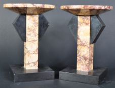 PAIR OF ART DECO MARBLE CANDLESTICKS